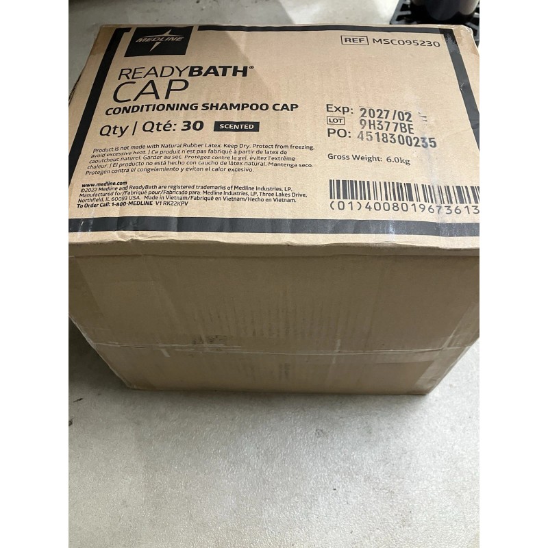 Medline Ready Bath Conditioning Shampoo Cap FULL CASE of 30