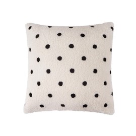 Artmitz Fluffy Polka Dot Square Cushion Covers Pillow Covers– 45x45 cm Soft Decorative Cushion Covers for Sofa, Bed, Living Room (Off-White)