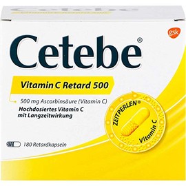 Cetebe Vitamin C Retard 500 Hartkapseln, 180 ct Capsules