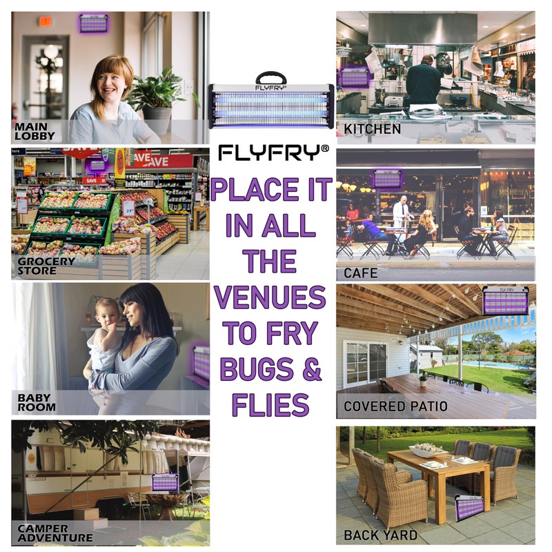 FLYFRY Extra Large Bug Zapper 40w Indoor, Electric Insect Fly