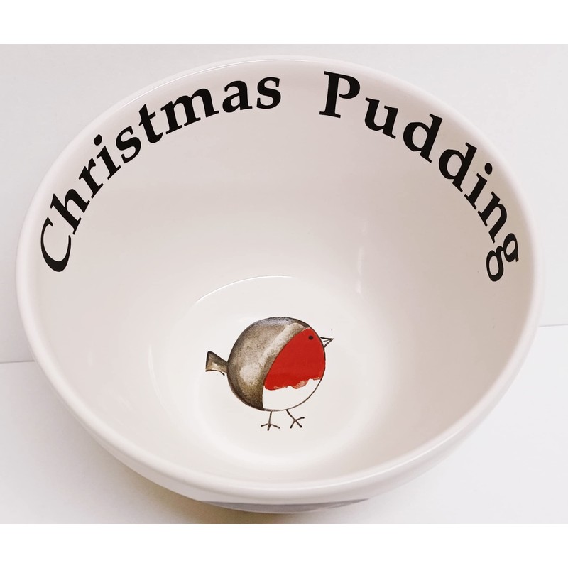 Rainbow Decors Simply Red Fat Robin Christmas Pudding Ceramic Decorated