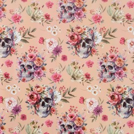Aimyoo Gothic Wrapping Paper Roll, 17 Inch X 33 Fee Skull Floral Berry Design Gift Wrap Paper for Mother's Day, Birthday Bridal Shower