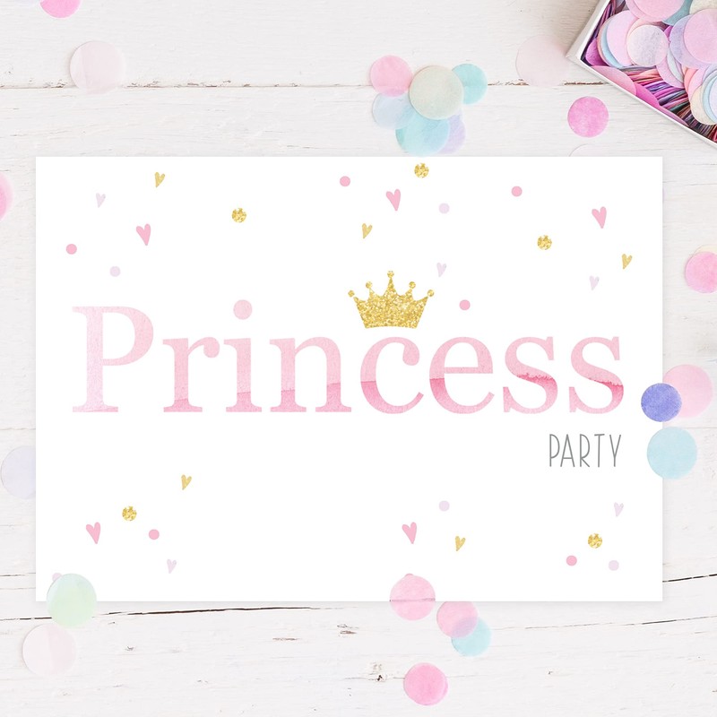 Princess Party Invitations Pink Girls Party Invites x10
