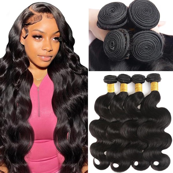 HELLOSH 12A Human Hair Bundles 24 26 28 30 Inch