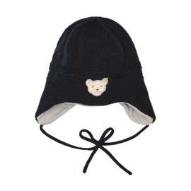 Steiff Unisex Baby Bobble Beanie Hat, Steiff Navy