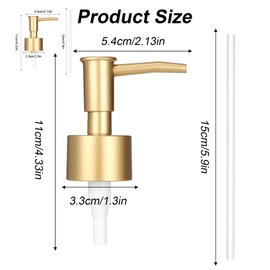 2 Pack Gold Soap Pump, Gold Soap Dispenser Pump for Standard 28/400 Thread