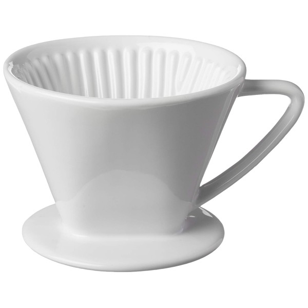 Cilio Porcelain Coffee Filter/Holder Pour-Over, 2/Small, White