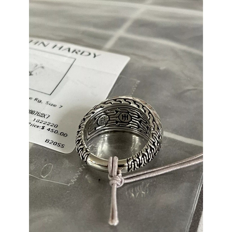 John Hardy Women’s Sterling Silver Classic Chain Hammered Dome Ring