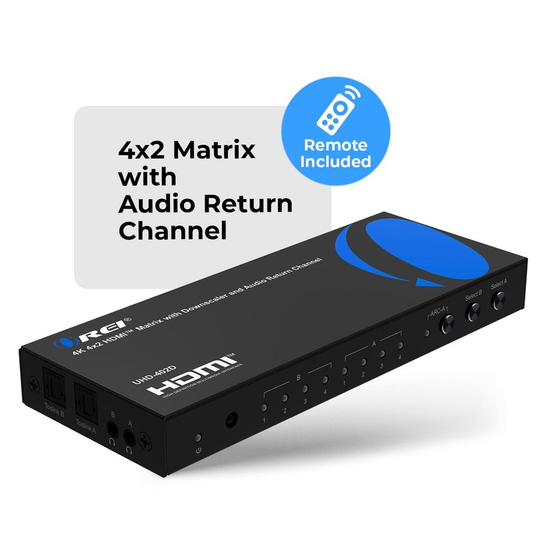 OREI 4K HDMI Matrix Switch with Downscaler & ARC –