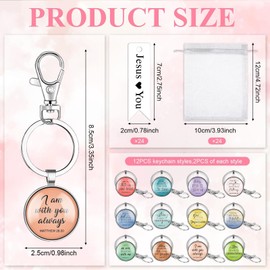 24 Sets Thank You Key Chains Bulk Inspirational Religious Christian Keyrings Bible Verse Keychain Gifts for Nurses Coworker (Bible Verse)