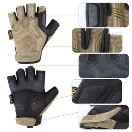 Cycling Gloves for Men - Fingerless Mountain Bike Gloves Anti Slip Half Finger Bicycle Gloves for MTB Driving Riding Racing