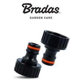 BRADAS® Tap Connector Black Line 1 Inch x 3/4 Inch Tap Connection Connector Garden Hose Adapter Tap Piece for Taps with Thread Garden Hose Tap Connection Irrigation System