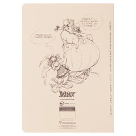 Clairefontaine Asterix 4 813025C Notebook with Thread Binding DIN A5 32 Sheets Lined Motif Sketched with Magnifying Glass Pack of 1