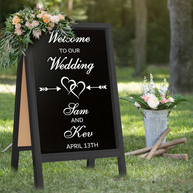 TEAKMAMA A Frame Chalkboard Sign, 40"x20" Extra Large Chalk Board
