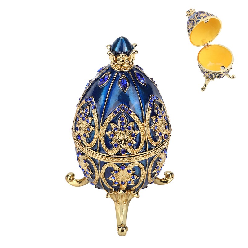European Style Shiny Artificial Diamond Easter Egg Metal Crafts Jewelry