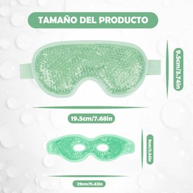 2PCS Antifaz de Gel para Ojos, LLXXM Antifaz para Ojos Reutilizable, con Respaldo de Felpa Suave Suave para Ojos Hinchados Ojeras Migraña Alivio del Estrés Cuidado la Piel (Verde)