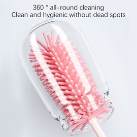 Baby Flaschenbürste Set, Flaschenbürsten Set, 3 in 1 Silikon Babyflaschenbürste für Babyflaschenbürste und Sauger, BPA-frei, mit Weicher Bürste, Nippelbürsten-Strohreiniger