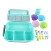 16PCS Set Bento Box Reusable 1300ml 4 Compartment Adult Lunch