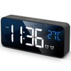 【2024 Upgraded】Digital Alarm Clock with Large Led Temperature Display, Portable