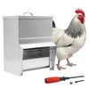 Metal Trough Feeder with Lid - 10lb Capacity,Compatible with Chicken