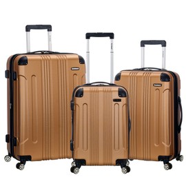 Rockland London Hardside Spinner Wheel Luggage, Gold, 28-24-20-Inch