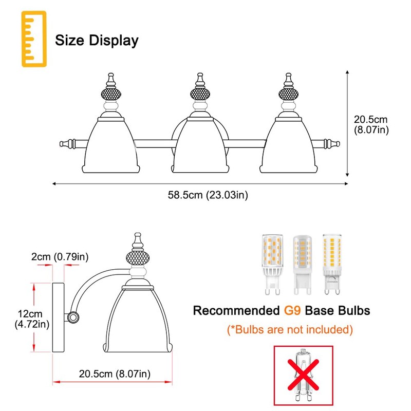 Ditoon Brushed Nickel Vanity Light, Antique Bathroom Vanity Light Over