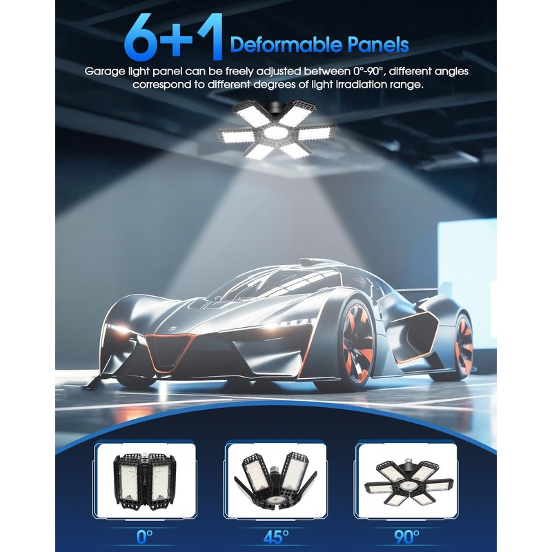 AUDLES 8 Pack LED Garage Light, 200W 20000LM 6500K LED