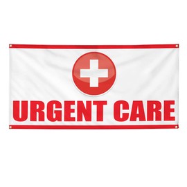 Vinyl Banner Multiple Sizes Urgent Care Outdoor Advertising Printing Health Care Outdoor Weatherproof Industrial Yard Signs White 4 Grommets 12x30Inches