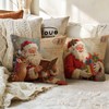 Rustic Christmas Decor Throw Pillow Covers Santa Post Card Design