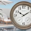 Presentime & Co. 26" Clifton in/Outdoor Farmhouse Clock with Thermometer