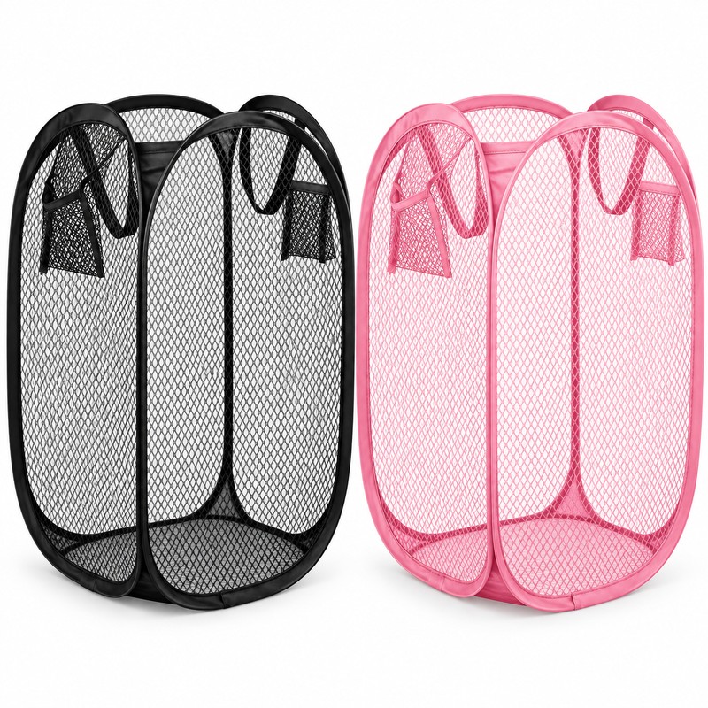 Foldable Laundry Basket for Dirty Clothes – Space-Saving Mesh Hamper