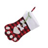 Christmas Stocking Dog Paw Shape Plaid Decorative Gift Bag Christmas