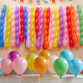 40 inch Spiral Balloons and 10 inch Round Latex Balloons,Birthday Party Holiday Decoration