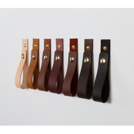 KEYAIIRA - Leather Wall Strap that Opens & Closes - entryway hook for handbags, shopping totes, keys, towels minimalist functional interior design snap jewelry hook