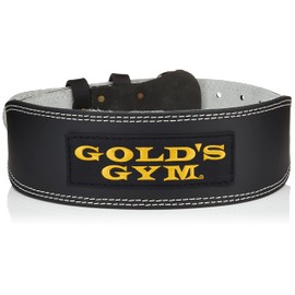 Gold's Gym G3368 Training Leather Belt, Black, L 33.5 - 37.4 inches (85 - 95 cm), Genuine Product, Used by Gold Gym Trainers, Popular, Classic Belt, Black