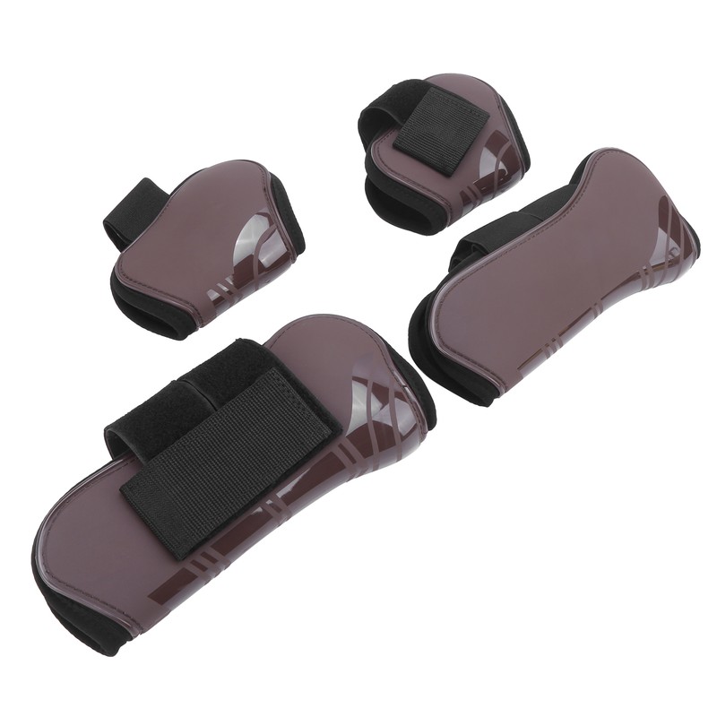1Set Horse Tendon Boots PU Elastic Thickened Adjustable Horse Leg