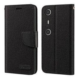 Oxford Fabric PU Leather Flip Wallet Case Compatible with Xreal Beam Pro AR, Durable Protective Cover with Card Slots and Magnetic Closure (Black)