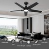 putroad 52 Inch Ceiling Fans with Lights: Black 5 Blades