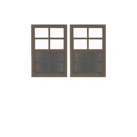 Shed Windows & More 2-Pack Shed Window - 14" X 21" Brown Flush Playhouse Window (White Flush) & Chicken Coop Window