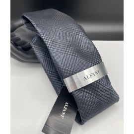 ALFANI Men's Polyester Neck Tie ~ Black ~ Foxboro Plaid ~ NEW MSRP: $55.