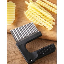 Kitchen Potato French Fry Wavy Slice Cutter Stainless Steel