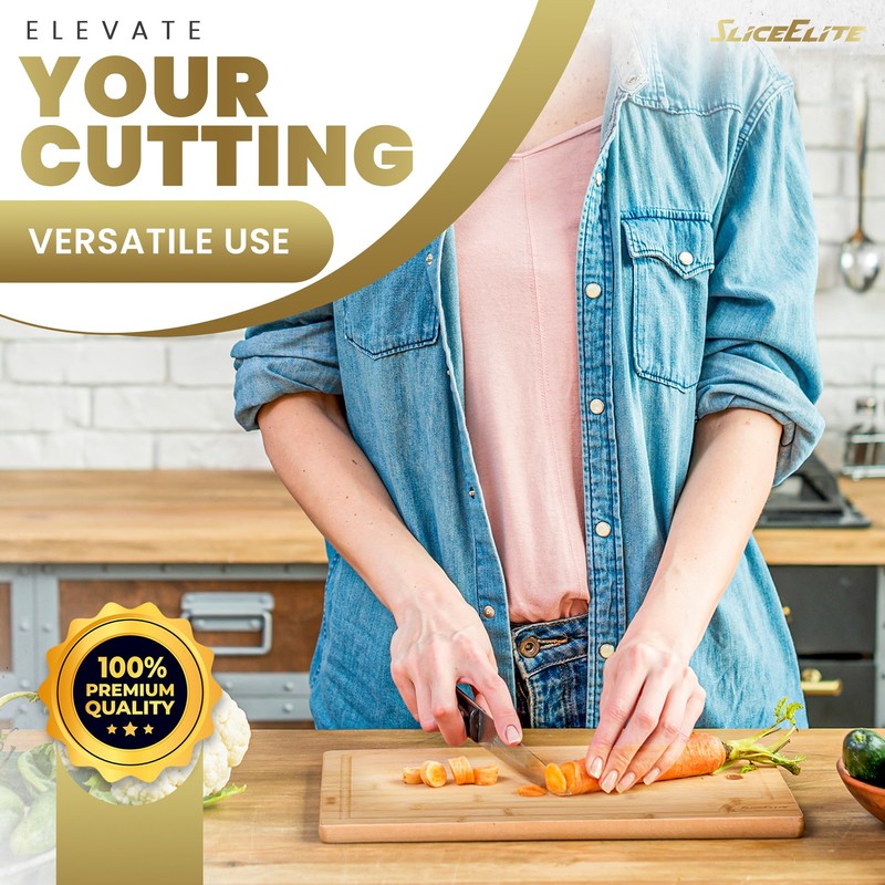 SliceElite 3pc Bamboo Cutting Board Set: Eco-friendly, durable chopping boards