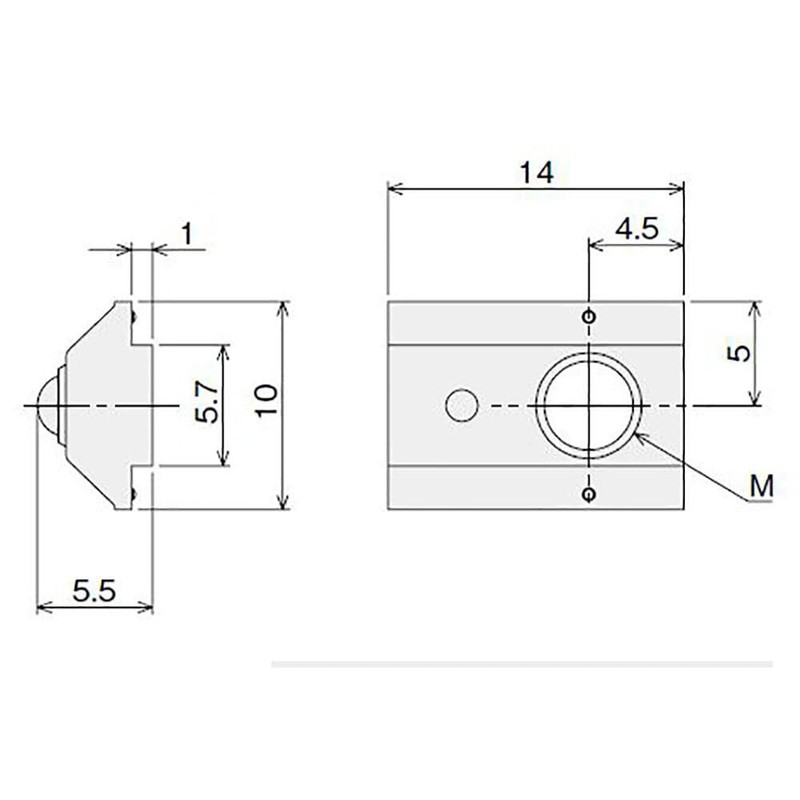 SU SS M5 SFN-SX5 with ST Nut Stopper, 50 Pieces