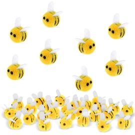 Ymapinc 28pcs Mini Wool Felt Bees for Crafts,Felt Animal Fake Bee for Clothing Hat Accessories Home Decoration DIY Projects