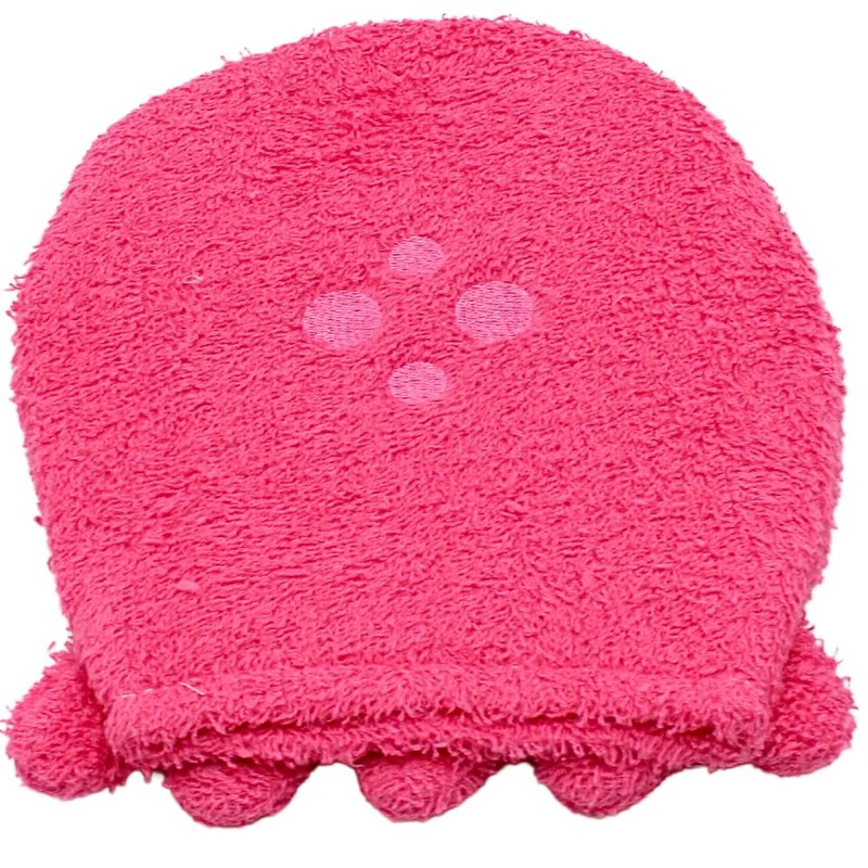 Dekohelden24 Pink Octopus Wash Mitt Children's Wash Mitt Size H/W