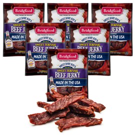 Bridgford Sweet Baby Ray’s Beef Jerky Sweet Teriyaki 3.25 oz Pack of 6 - Protein-Rich Snacks for Low Carb and High Protein Diets - Beef Jerky Teriyaki for On-the-Go Snacking and Busy Lifestyles
