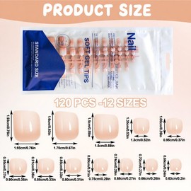 Menibeuty 120 Stück Falsche Fußnägel zum Aufkleben Tips, Polygel Füße Nagelfolie Für Fußnägel, 12 Größen Künstliche Zehennägel Zum Aufkleben, Vollständig Abdeckendes Fuß Press On Nails für Frauen