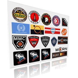 Science Fiction Stickers Set of 19. MCRN Martian Congressional Republic Navy Outer Planets Eros Station