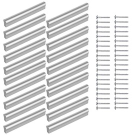 Meblando Furniture Handles Set of 20, Cabinet Handles for Kitchen Cabinets, Two Point Handles Furniture 96 and 128 mm - High Quality Kitchen Door Handles, Universal Drawer Handles (Silver)