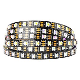 BTF-LIGHTING RGBW RGB+Warm White SK6812 (Similar WS2812B) Individually Addressable 16.4ft 60LEDs/Pixels/m Flexible 4 Colors in 1 LED Dream Color LED Strip IP65 Waterproof DC5V Black PCB